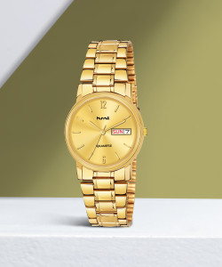 hsnt HT-1013 ORIGINAL GOLD PLATED DAY & DATE FUNCTIONING PREMIUM QUALITY Analog Watch  - For Men