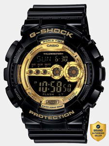 CASIO GD-100GB-1DR G-SHOCK GD-100GB-1DR Black-Gold Dial Black Resin Strap Digital Watch - For Men