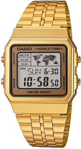 CASIO Vintage A500WGA-9DF Gold Dial Stainless Steel Band Digital Watch  - For Men & Women