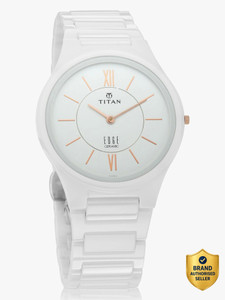 Titan Titan Edge Ceramic White Dial White Ceramic Strap Analog Watch  - For Men