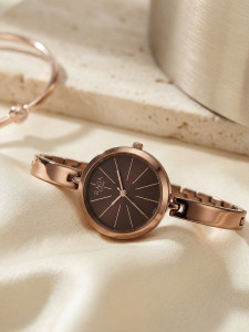 Titan Titan Raga Viva Brown Dial Brown Metal Strap Analog Watch  - For Women