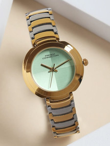 French Connection Round Dial Sea Green Round Dial Analog Watch  - For Women