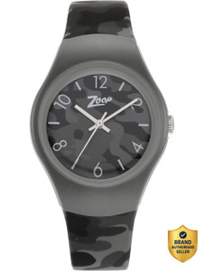 Zoop 16020PP01 Zoop Camo Quartz Grey Dial Grey Plastic Strap Analog Watch - For Boys & Girls
