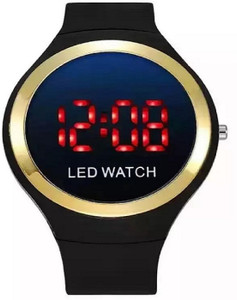 TYMU Glowing Round Black Apple Shape Dial Latest LED Digital Watch