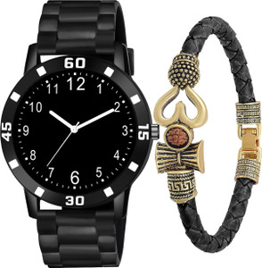 just like Bracelet with Mahadev Leathers Bracelet With Wrist Watches Combo For Men And Boy Analog Watch  - For Boys