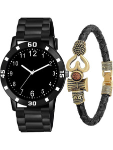 just like Bracelet with Mahadev Leathers Bracelet With Wrist Watches Combo For Men And Boy Analog Watch  - For Boys