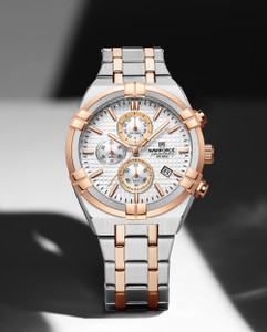 NAVIFORCE 8042 Unique cham two tone case and strap chronograph design analog watch Analog Watch  - For Men