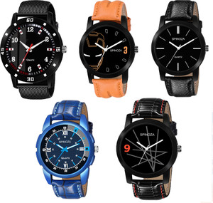 SPINOZA brown black and denim blue color strap and dial design watches combo for boys Analog Watch  - For Men