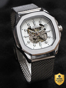 French Connection Men Silver Automatic Watch - Image 6