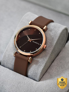 Dressberry Refined Rose Gold Case with Smooth Brown Strap Analog Watch - For Women