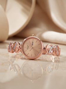 Titan NQ2644KM02 Titan Raga RoseGold Dial RoseGold & Silver MetalStrap Analog Watch  - For Women