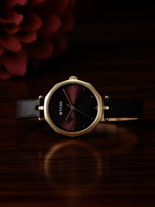 Titan Titan Ladies Karishma Titan Karishma Maroon Dial Brown Leather Strap Analog Watch  - For Women