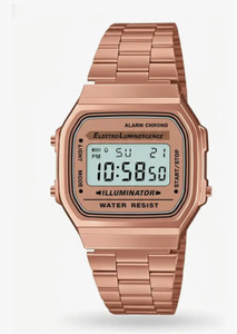 NAYABE Digital Watch, Rose Gold Stainless Steel Bracelet NAYABE Casual Vintage Digital Boy's & Girl's Rose Gold Watch Digital Watch  - For Women