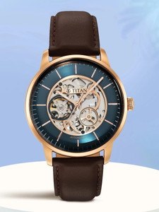 Titan Mechanical Quartz Green Round Dial Analog Watch  - For Men