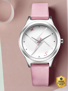 Fastrack Stunners 6.0 Fastrack Stunners Silver Dial Pink LeatherStrap Analog Watch - For Girls