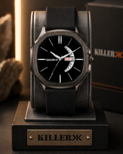 KILLER Hexa Gun Metal Series | Smart Watch Strap | 3D Glass | Smart Clip | Day & Date Hexa Gun Metal Series | Smart Watch Strap | 3D Glass | Smart Clip | Day & Date Analog Watch - For Men