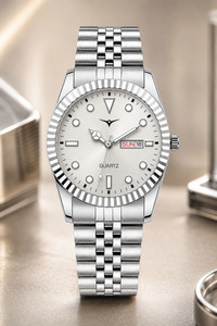 NESTER RLX DD STEEL SILVER- DL. SILVER RLX SILVER DD Obsidian Elite Series Analog Watch  - For Men
