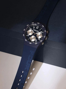FCUK Frost Frost by FCUK FW25 Unisex Analog Watch, 39mm Blue Silicone Strap, Blue Dial Analog Watch - For Men & Women
