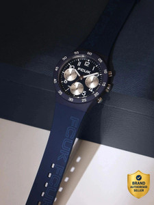 FCUK Frost Frost by FCUK FW25 Unisex Analog Watch, 39mm Blue Silicone Strap, Blue Dial Analog Watch  - For Men & Women