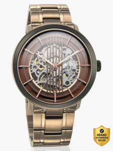 Titan 1848Km05-Dm755- Quartet Titan Quartet Automatic Brown Dial Brown Stainless Steel Strap Analog Watch  - For Men
