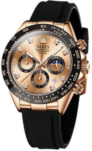 OVERFLY OLEVS Mens Watches Chronograph Luxury Rose Gold Wrist Watch For Men Analog Watch  - For Men