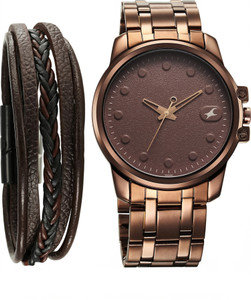 Fastrack Fastrack Pulse Brown Dial Brown Stainless Steel Strap Analog Watch  - For Men