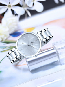 IIK Collection IIK-2063W Watch for Girls Silver Round Classic Dial with Stainless Steel Metallic Bracelet Analog Watch  - For Women