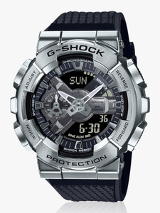 CASIO GM-110-1ADR G-SHOCK Silver Dial Black Resin Strap Analog-Digital Watch  - For Men