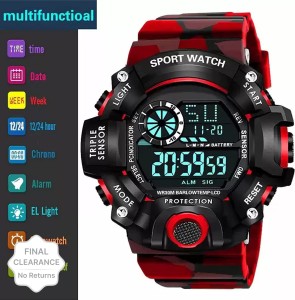 selloria Red Strap 7 Lights Digital Watch - For Boys Digital Watch  - For Boys