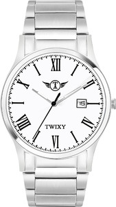 TWIXY TY-TMAX-2 WHITE TWIXY Tmax Date Functioning White Dial & Silver Chain Analog Watch  - For Men