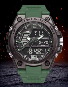 V2A MC5005RGLBL1 V2A Stryke 45mm Analog Digital Sports Watch for Men | Hybrid Layered Dial Analog-Digital Watch  - For Men