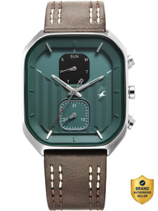 Fastrack Fastrack Fleek Multifunction Green Dial Brown LeatherStrap Analog Watch - For Men