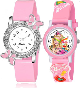 SHOPIFY Wrist Watch Kids Watch Girls Pink Barbie Or Butterfly Beautiful Bracelet Analog Watch - For Girls
