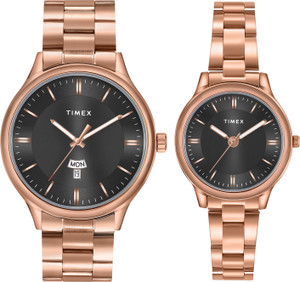 TIMEX Round 43mm Black Dial Analog Watch - For Men & Women