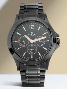 Titan NQ1698NM01 Titan Neo Black Multifunction Black Dial Black Stainless Steel Strap Analog Watch - For Men