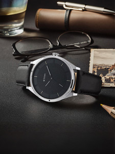 Titan NP1802SL11 Titan Workwear Black Dial Black Leather Strap Analog Watch  - For Men