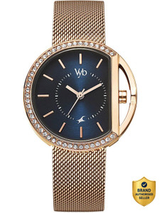 Fastrack Blue Dial Rose Gold Strap Watch - Image 6