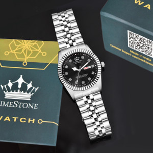 LIMESTONE Legacy Series Stainless Steel Day Date Watch - Image 6