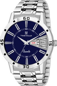 TIMEWEAR 183BDTGCH Formal Blue Dial Day and Date Stainless Steel Chain Analog Watch  - For Men