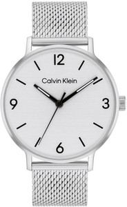 Calvin Klein Modern Modern Qtz Basic Silver Round Dial 's / Analog Watch  - For Men