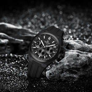 NAVIFORCE NF8080 Mutifunctional Black Dial With Black Silicon Strap Analog Watch  - For Men