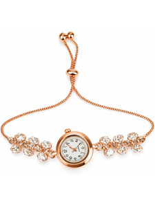 VPRA Global VG-WT-01-RG Rose Gold Bracelet Watch for Women | Crystal Studded Analog Watch  - For Women
