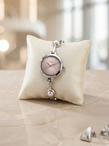 Titan NP2576SM01 Titan Raga Viva Pink Dial Silver Metal Strap Analog Watch - For Women