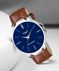 ANALOGUE Midnight Blue Dial and Caramel Brown Synthetic Leather Wrinkle-Free Strap Analog Watch  - For Men