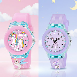Razyloo Cartoon Character Kids Watch Unicorn & Violet Bunny Super Hero’s Design Analog Watch For Kids Style Beautiful Analog Watch  - For Girls
