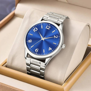 Timorix Stylish Blue Dial With Stainless Steel Strap Stylish Blue Dial With Stainless Steel Strap Analog Watch - For Men