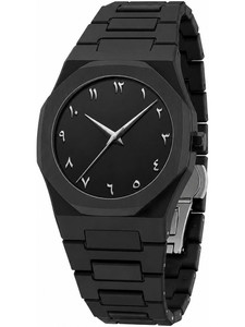 K&K Arabic Aura Silver Black Analog Watch - For Men - Image 6