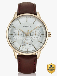 Titan 90133WL01 Urban Magic Silver Dial Brown Leather Watch - Image 6
