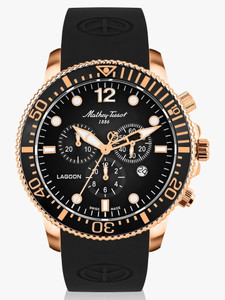 Mathey-Tissot H123CHPLN Swiss Made Lagoon Chronograph Quartz Black Dial Analog Watch  - For Men