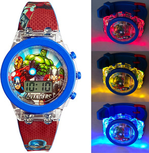 Brishti Brishti Superheroes Character Multicolor Glowing Light Kids Toy & Watch Digital Watch  - For Boys & Girls